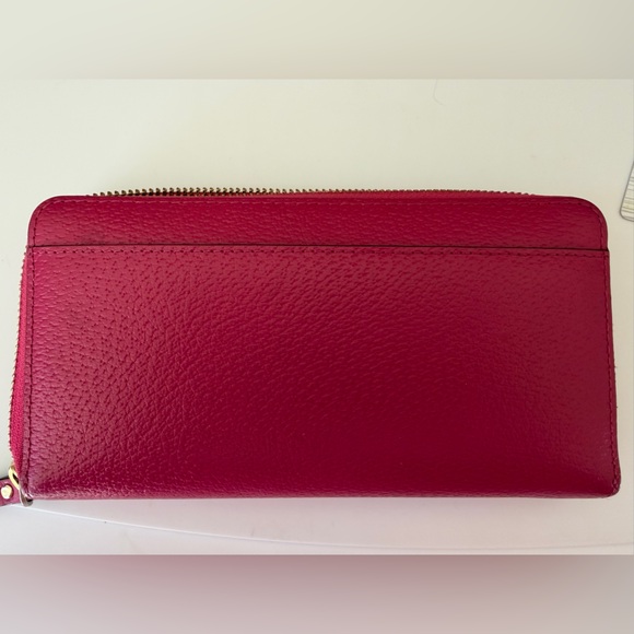 kate spade Pebbled Leather Long Wallet - Raspberry Pink - Picture 12 of 12